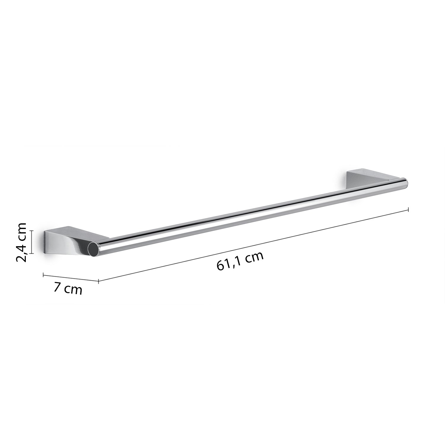 Porta asciugamani a parete in Acciaio Inox Gedy serie Tonale 60 cm - Cromato by CeramicStore | Lo specialista del tuo bagno