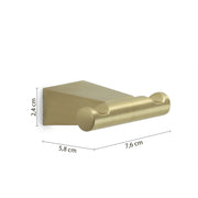 Appendiabiti bagno doppio a parete in Acciaio Inox Gedy serie Tonale - Oro Matt by CeramicStore | Lo specialista del tuo bagno