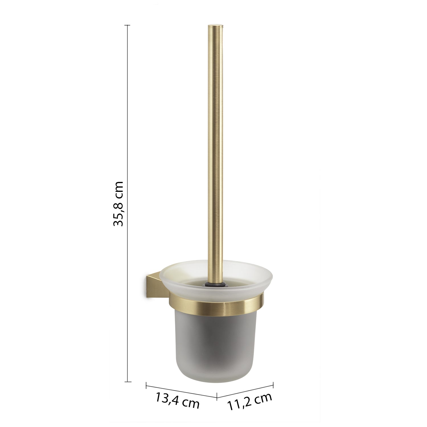 Scopino a parete con ciuffo in setole Gedy serie Tonale - Oro Matt by CeramicStore | Lo specialista del tuo bagno
