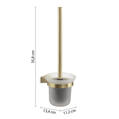 Scopino a parete con ciuffo in setole Gedy serie Tonale - Oro Matt by CeramicStore | Lo specialista del tuo bagno