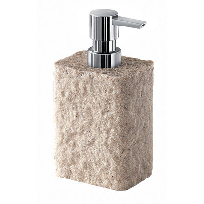 Dispenser sapone da appoggio con erogatore in plastica cromata Gedy modello Aries - Beige