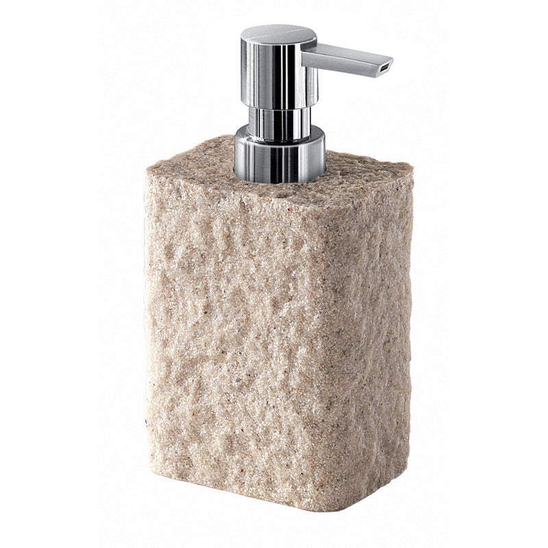 Dispenser sapone da appoggio con erogatore in plastica cromata Gedy modello Aries - Beige