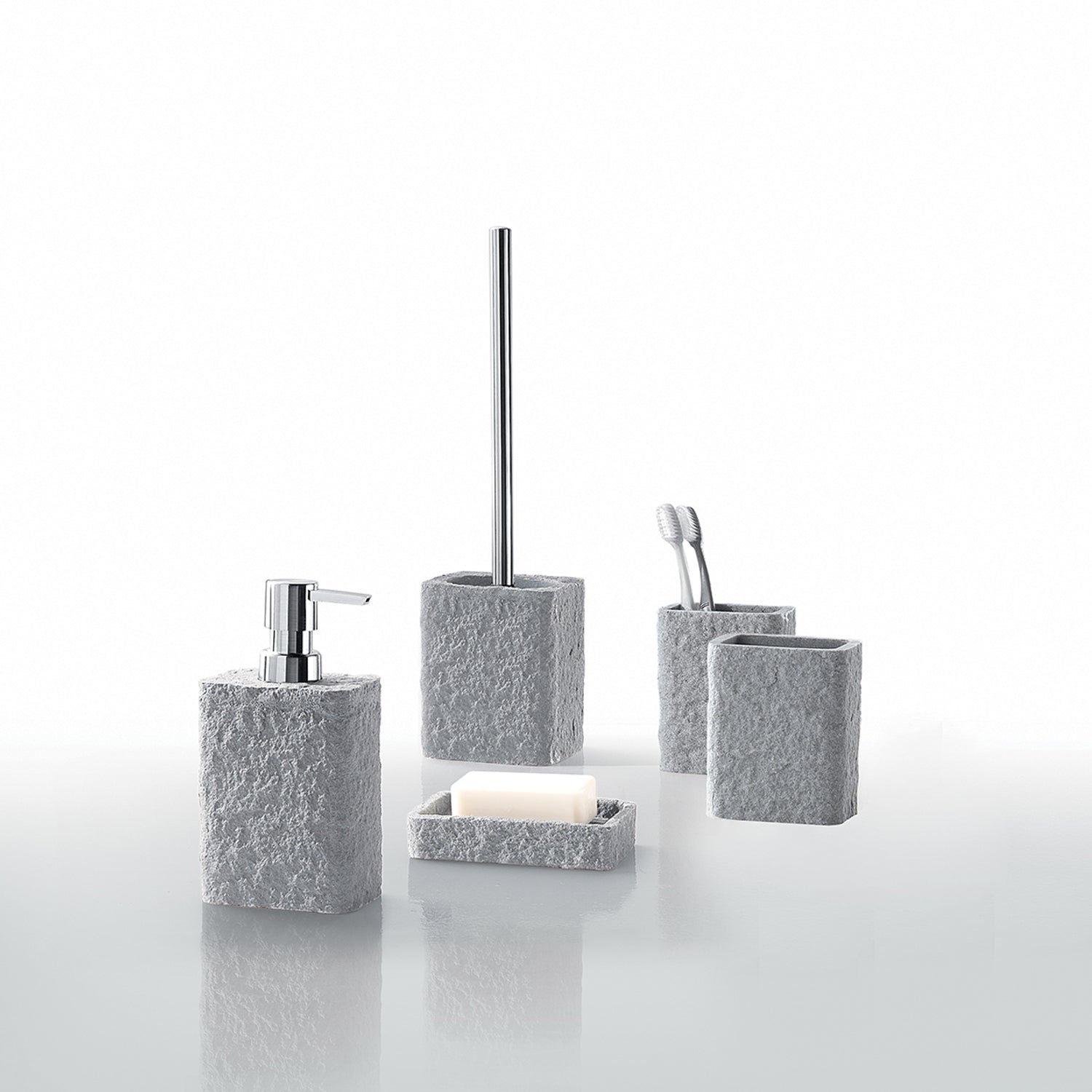 Portasapone da appoggio Gedy modello Aries - Grigio
