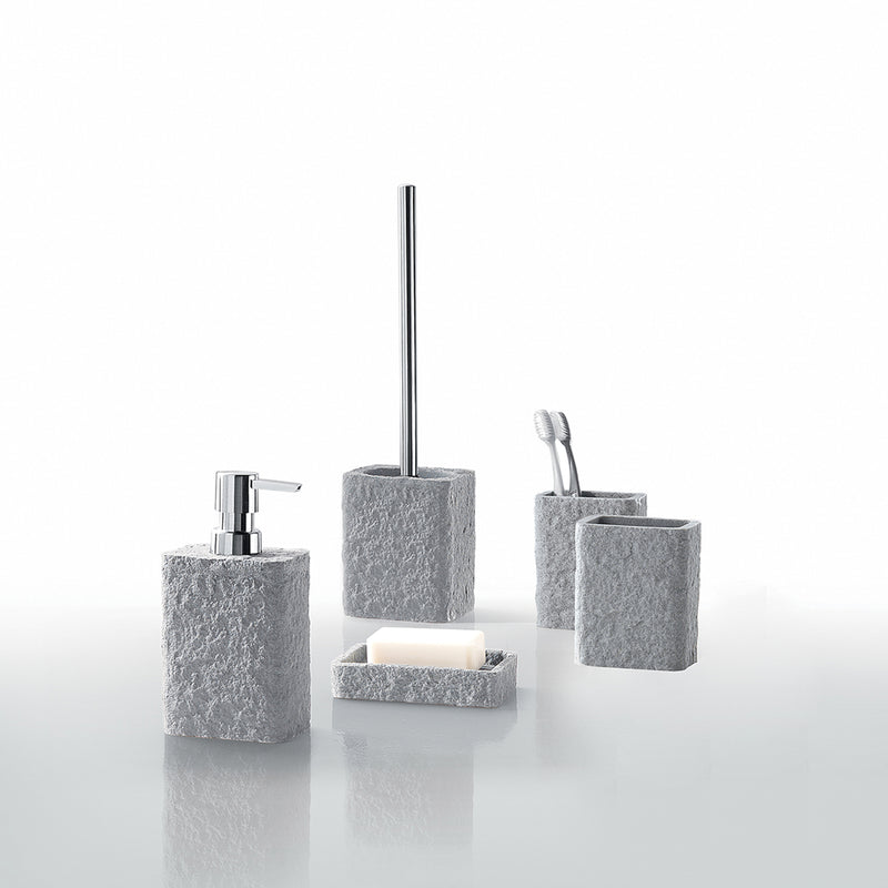 Scopino da appoggio con ciuffo in setole Gedy modello Aries - Grigio by CeramicStore | Lo specialista del tuo bagno