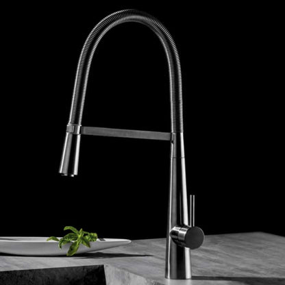 Miscelatore monocomando per lavello cucina con Doccetta Orientabile finitura Inox Spazzolato collezione Pico di Mamoli Rubinetterie by CeramicStore | Lo specialista del tuo bagno