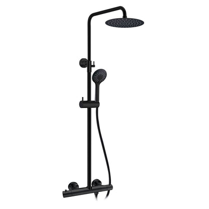 Colonna doccia con soffione ultrapiatto serie 'Round à¨lite' by GME - Nera opaca by CeramicStore | Lo specialista del tuo bagno