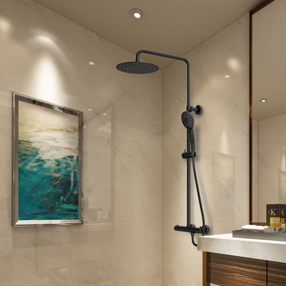 Colonna doccia con soffione ultrapiatto serie 'Round à¨lite' by GME - Nera opaca by CeramicStore | Lo specialista del tuo bagno
