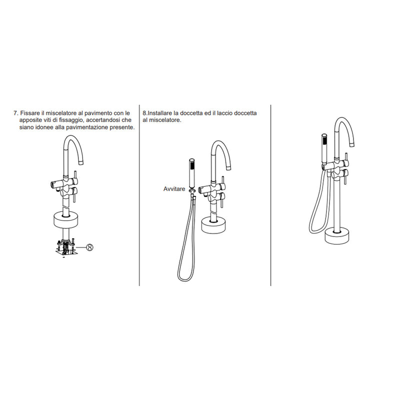 Miscelatore monocomando a pavimento per vasca freestanding RubiFlux cromato by CeramicStore | Lo specialista del tuo bagno