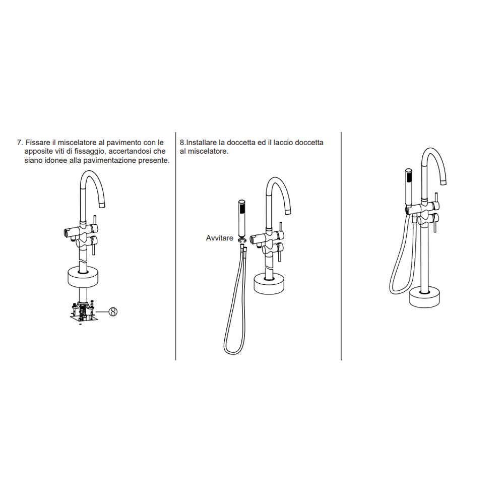 Miscelatore monocomando a pavimento per vasca freestanding RubiFlux nero by CeramicStore | Lo specialista del tuo bagno