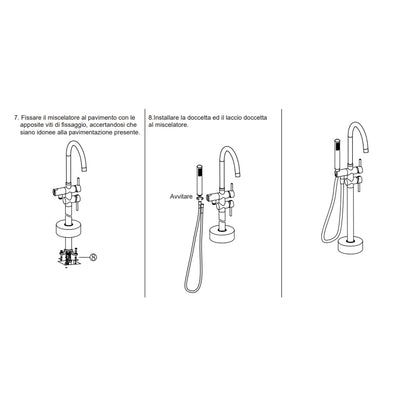 Miscelatore monocomando a pavimento per vasca freestanding RubiFlux nero by CeramicStore | Lo specialista del tuo bagno