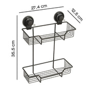 Portaoggetti doccia doppio in filo di Gedy serie Hot - Nero Matt by CeramicStore | Lo specialista del tuo bagno