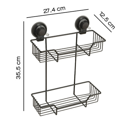 Portaoggetti doccia doppio in filo di Gedy serie Hot - Nero Matt by CeramicStore | Lo specialista del tuo bagno