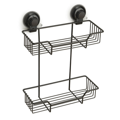 Portaoggetti doccia doppio in filo di Gedy serie Hot - Nero Matt by CeramicStore | Lo specialista del tuo bagno