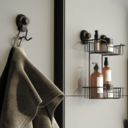 Portaoggetti doccia doppio in filo di Gedy serie Hot - Nero Matt by CeramicStore | Lo specialista del tuo bagno