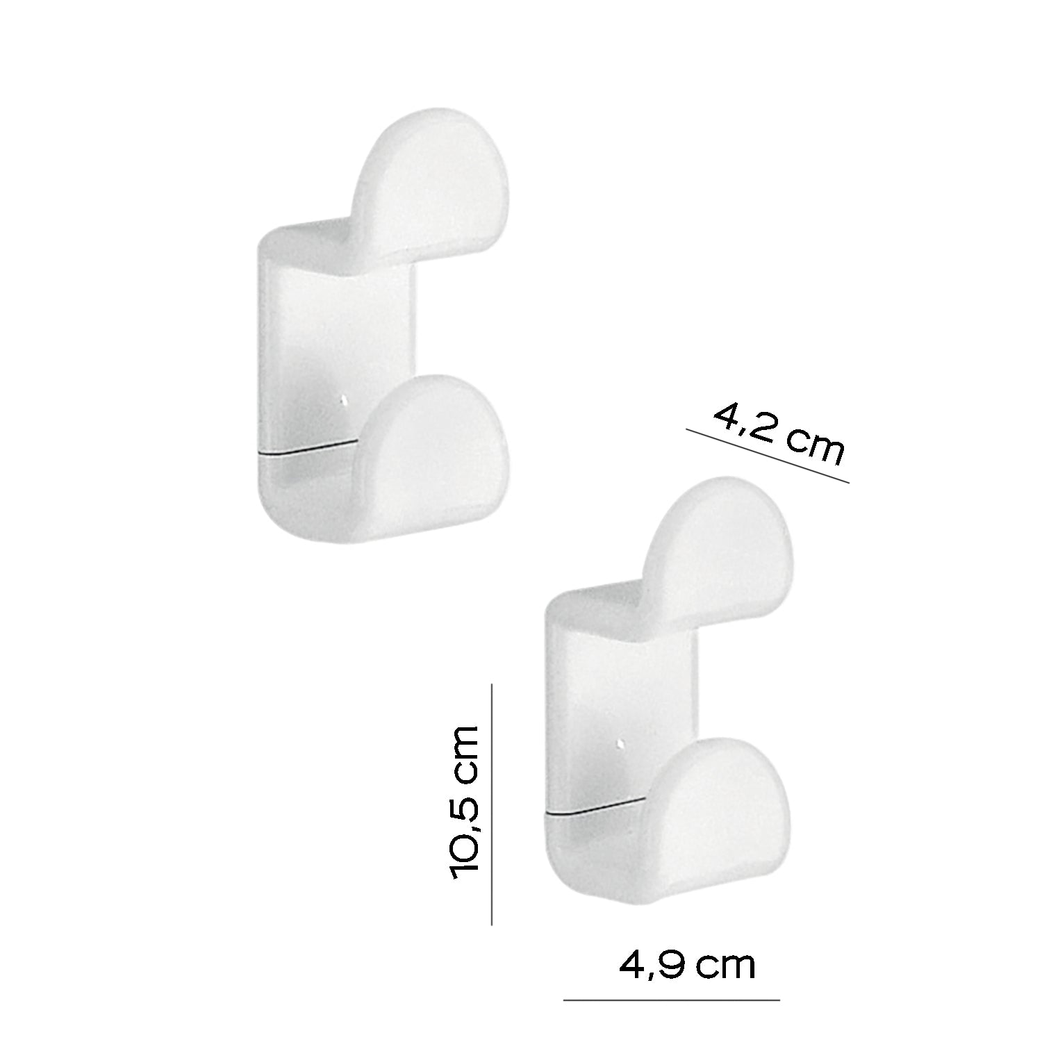 Set 2 pezzi appendiabiti a muro di Gedy serie 2900 - Bianco by CeramicStore | Lo specialista del tuo bagno