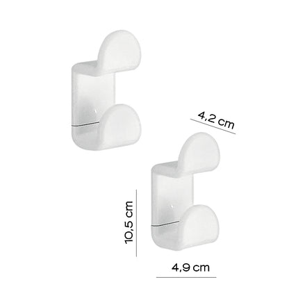 Set 2 pezzi appendiabiti a muro di Gedy serie 2900 - Bianco by CeramicStore | Lo specialista del tuo bagno