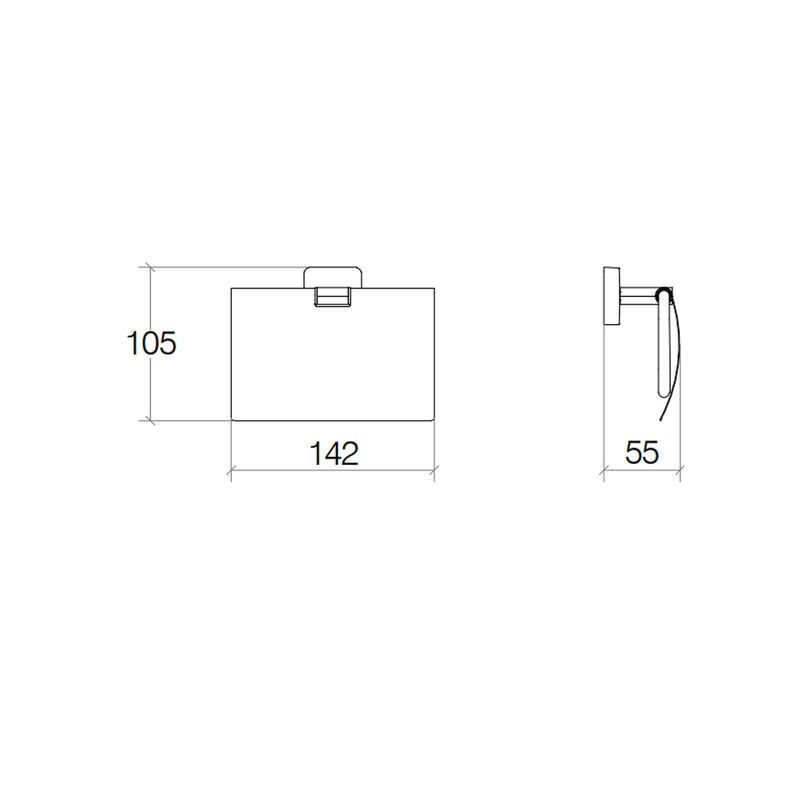 Portarotolo coperto in ottone da fissare a parete collezione Dado di Lineabeta - Metallo oro versione outlet
