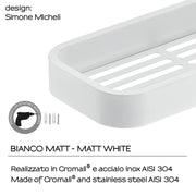 Portaoggetti doccia rettangolare Outline di Gedy - Bianco Matt versione outlet by CeramicStore | Lo specialista del tuo bagno