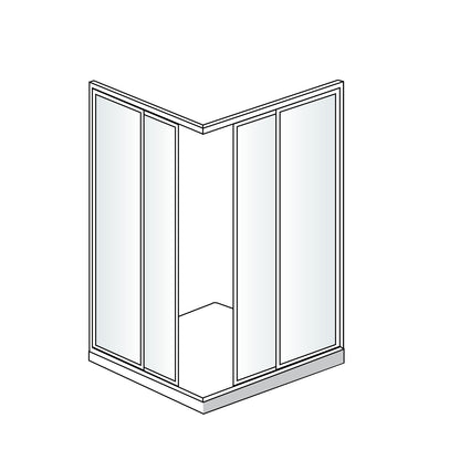 Box doccia angolare apertura scorrevole 110x110cm cristallo trasparente profilo bianco Oceania by CeramicStore | Lo specialista del tuo bagno