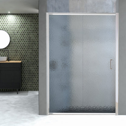 Box doccia 1 anta scorrevole 130cm cristallo stampato C profilo bianco Oceania by CeramicStore | Lo specialista del tuo bagno
