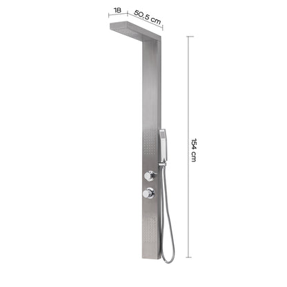 Pannello doccia multifunzione con cascata e miscelatore termostatico modello CASCADE PLUS 00 finitura inox - Spazzolato by CeramicStore | Lo specialista del tuo bagno