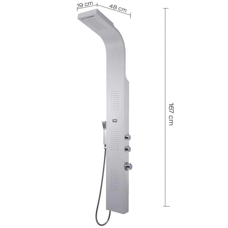 Pannello doccia multifunzione con miscelatore termostatico da cm 167 modello SPA 00 - Bianco by CeramicStore | Lo specialista del tuo bagno