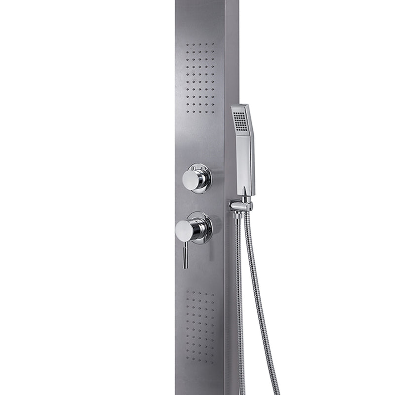 Pannello doccia multifunzione da cm 160 modello MASSAGE 01 finitura inox - Spazzolato by CeramicStore | Lo specialista del tuo bagno