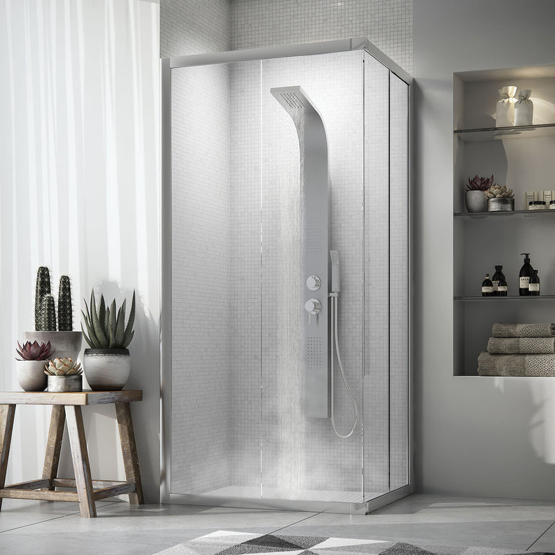 Pannello doccia multifunzione da cm 160 modello MASSAGE 01 finitura inox - Spazzolato by CeramicStore | Lo specialista del tuo bagno