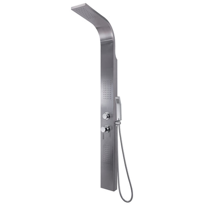 Pannello doccia multifunzione da cm 160 modello MASSAGE 01 finitura inox - Spazzolato by CeramicStore | Lo specialista del tuo bagno
