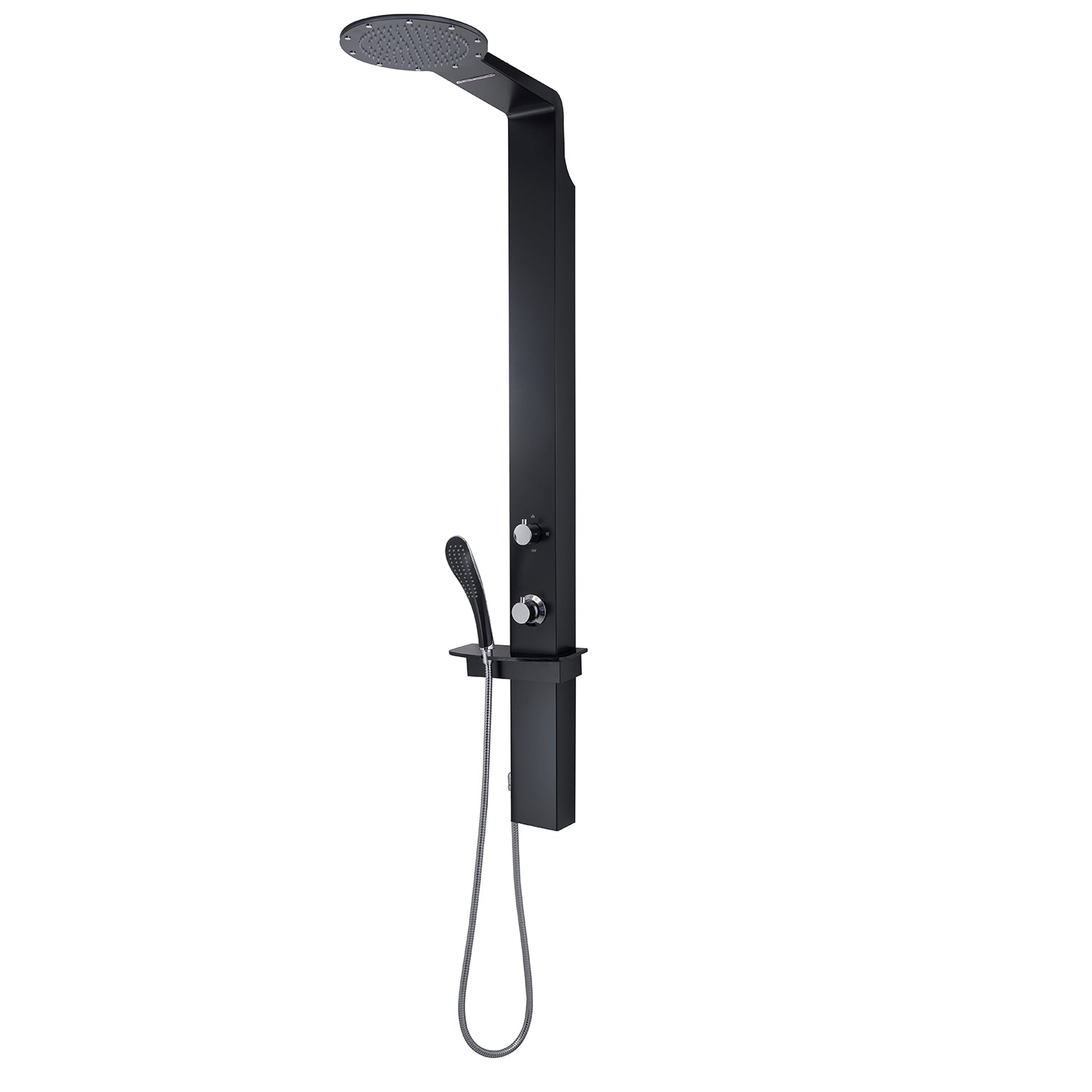 Pannello doccia multifunzione con miscelatore termostatico da cm 145 modello WELLNESS 00 - Nero by CeramicStore | Lo specialista del tuo bagno
