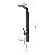 Pannello doccia multifunzione con miscelatore termostatico da cm 145 modello WELLNESS 00 - Nero by CeramicStore | Lo specialista del tuo bagno