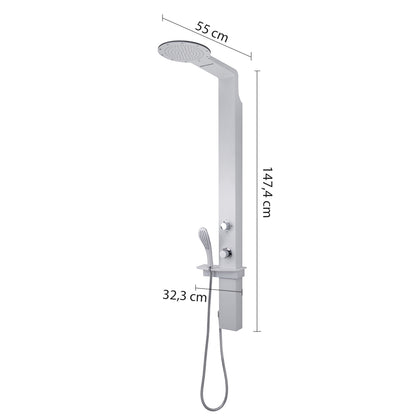 Pannello doccia multifunzione con miscelatore termostatico da cm 145 modello WELLNESS 01 - Bianco by CeramicStore | Lo specialista del tuo bagno