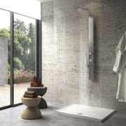 Pannello doccia multifunzione con miscelatore termostatico da cm 145 modello WELLNESS 02 - Spazzolato by CeramicStore | Lo specialista del tuo bagno