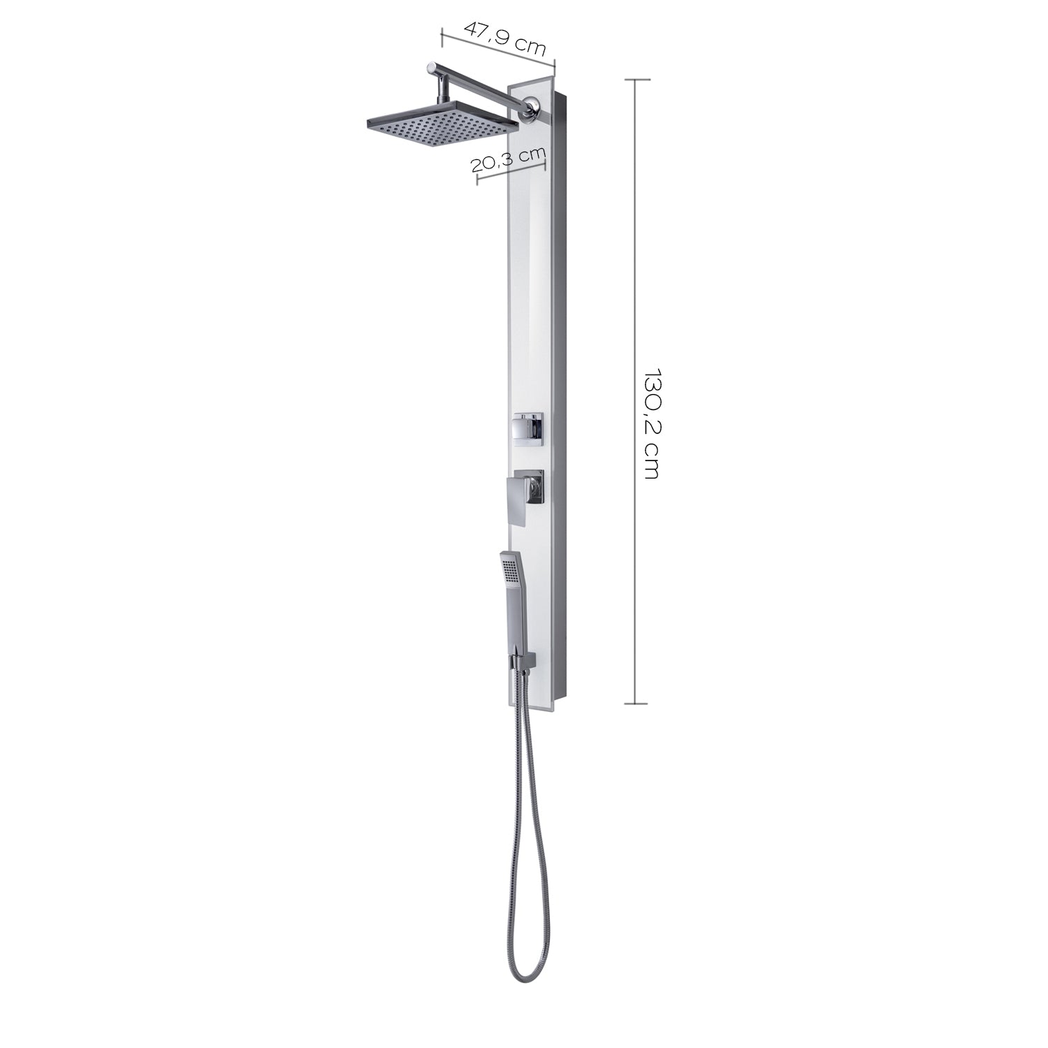 Pannello doccia completo in vetro temperato modello Style 00 di Gedy - Bianco by CeramicStore | Lo specialista del tuo bagno