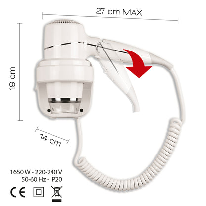 Gedy Levante Asciugacapelli Con Supporto A Parete 1650 W by CeramicStore | Lo specialista del tuo bagno