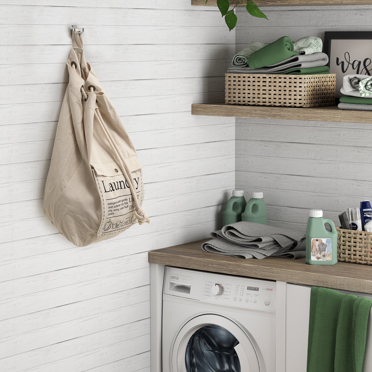 Sacca portabiancheria di Gedy modello Baggy in cotone e poliestere - Ecrà¹ by CeramicStore | Lo specialista del tuo bagno