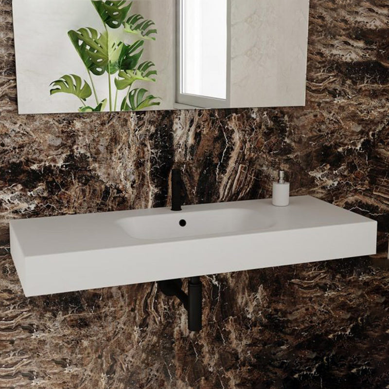 Lavabo sospeso rettangolare BathCore 81x46 cm - Bianco opaco