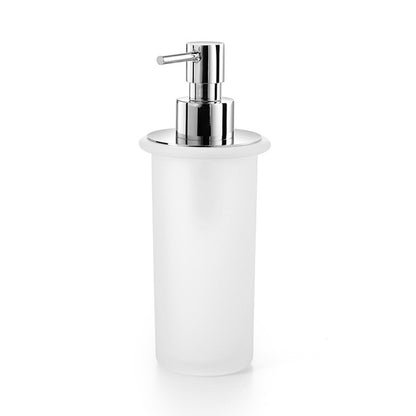 Dispenser portasapone Lineabeta collezione Baketo-Duemila-Picola in vetro acidato con pompetta erogatrice cromo