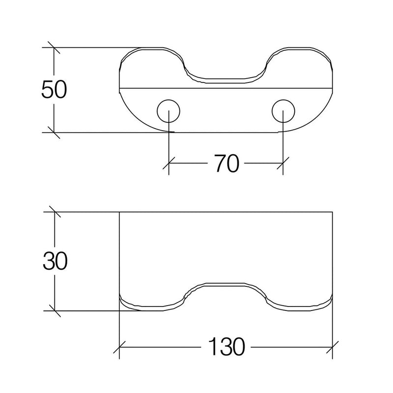 Doppio appendino a parete in acciaio 316 lucido Lineabeta collezione Roersa by CeramicStore | Lo specialista del tuo bagno