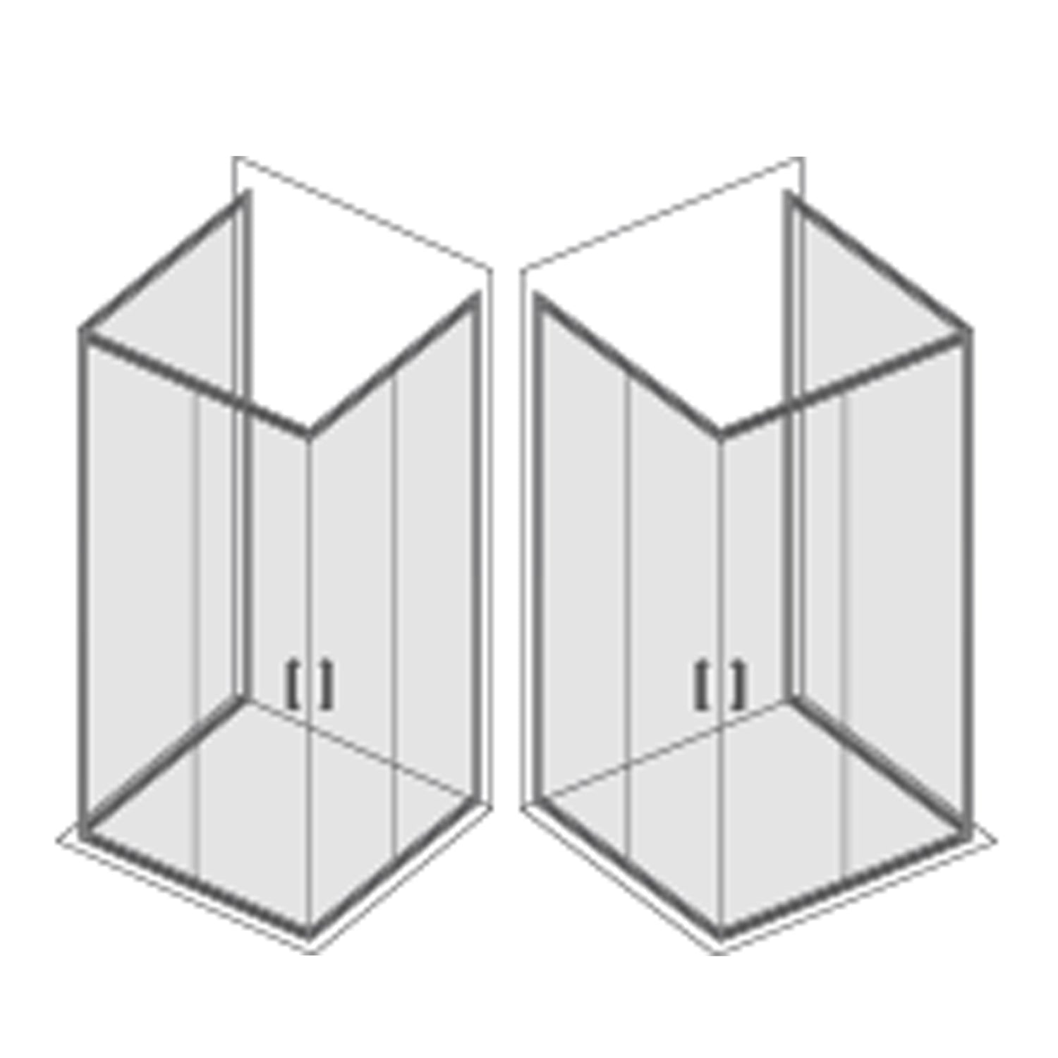 Box doccia tre lati 90x70x70 cm modello Loop con porta scorrevole angolare cristallo 6 mm anticalcare Smart Clean by CeramicStore | Lo specialista del tuo bagno