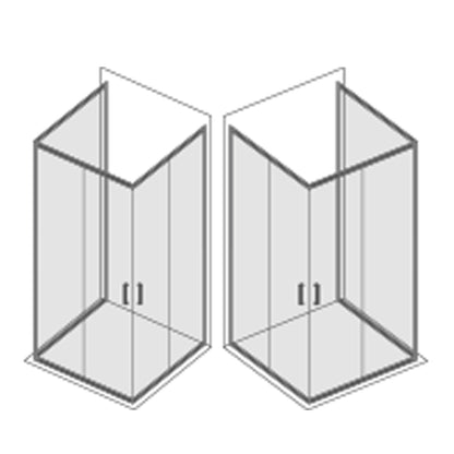 Box doccia tre lati 100x70x70 cm modello Loop con porta scorrevole angolare cristallo 6 mm anticalcare Smart Clean by CeramicStore | Lo specialista del tuo bagno