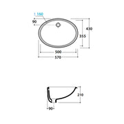 Lavabo a incasso Sibari 57x43x21 cm Ceramica Globo - Bianco lucido by CeramicStore | Lo specialista del tuo bagno