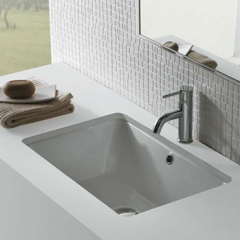 Lavabo sottopiano rettangolare Globo modello Cortona 60x40x19H cm - Bianco lucido by CeramicStore | Lo specialista del tuo bagno