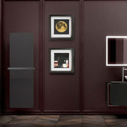 Termoarredo elettrico a muro in acciaio al carbonio collezione Caligo di Lineabeta colore antracite cm 47x179 by CeramicStore | Lo specialista del tuo bagno