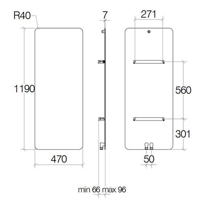 Termoarredo idraulico 662 Watt a muro in acciaio al carbonio collezione Caligo di Lineabeta colore antracite cm 47x119 by CeramicStore | Lo specialista del tuo bagno