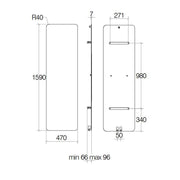 Termoarredo idraulico 886 Watt a muro in acciaio al carbonio collezione Caligo di Lineabeta colore antracite cm 47x159 by CeramicStore | Lo specialista del tuo bagno