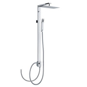 Colonna doccia rettangolare in ottone con soffione e attacco flessibile by CeramicStore | Lo specialista del tuo bagno