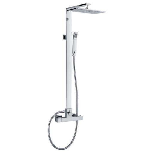 Colonna doccia rettangolare in ottone con soffione, doccino e termostatico TM1Q by CeramicStore | Lo specialista del tuo bagno