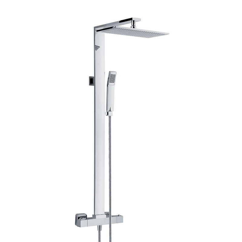 Colonna doccia rettangolare in ottone con soffione, doccino e termostatico TM3Q by CeramicStore | Lo specialista del tuo bagno