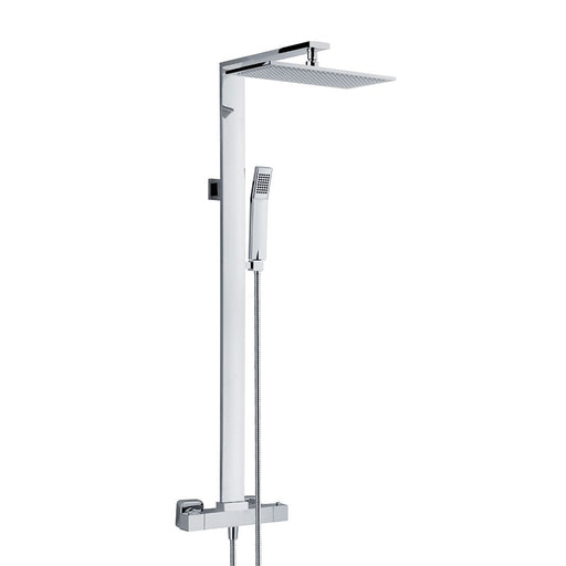 Colonna doccia rettangolare in ottone con soffione, doccino e termostatico TM3Q by CeramicStore | Lo specialista del tuo bagno